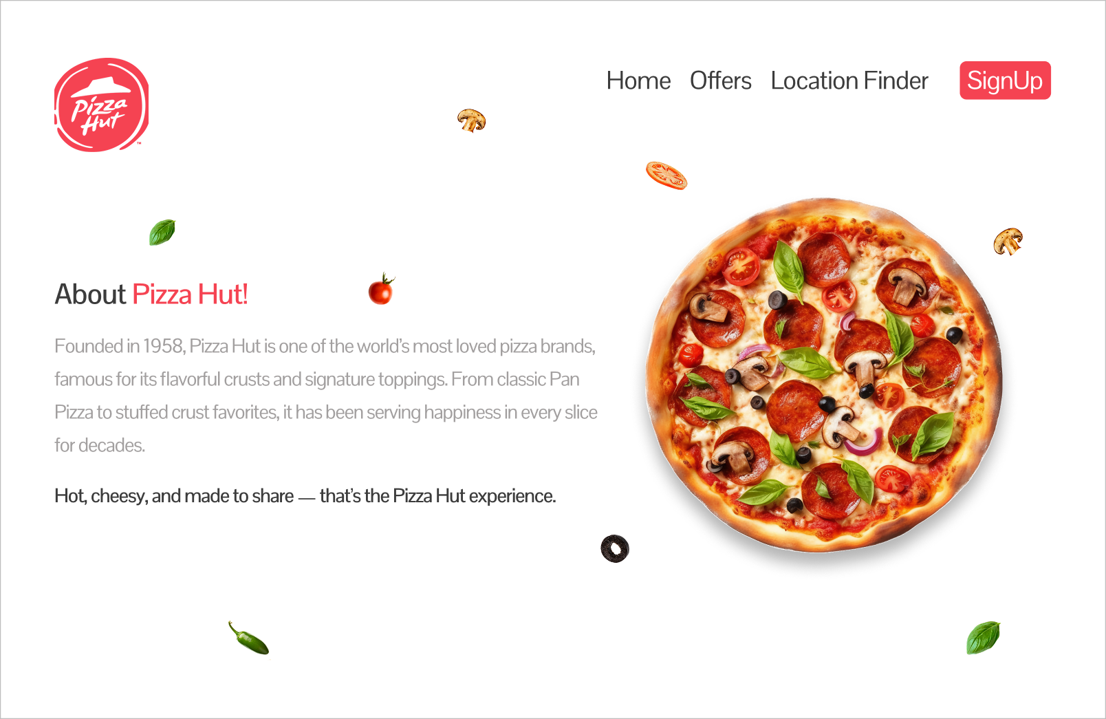 Restaurant Website UI Design