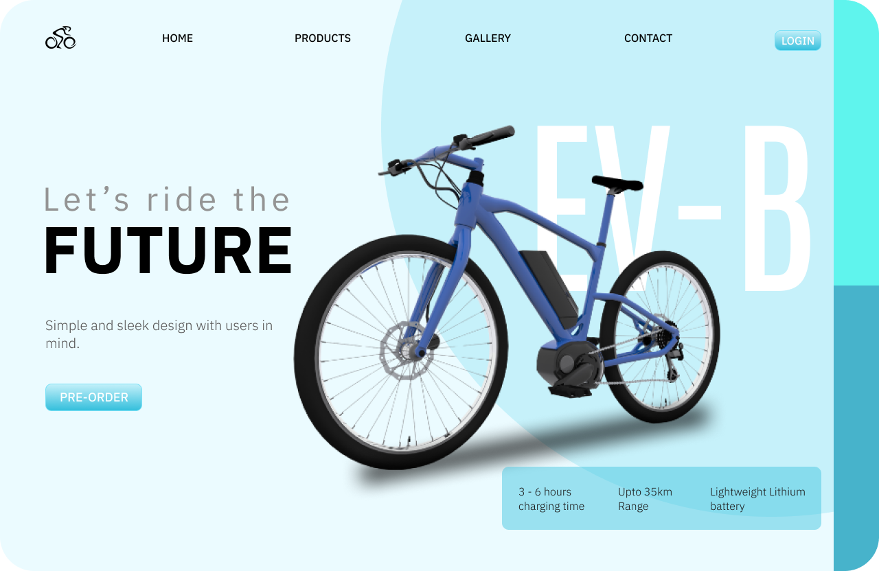E-Bike Landing Page Design