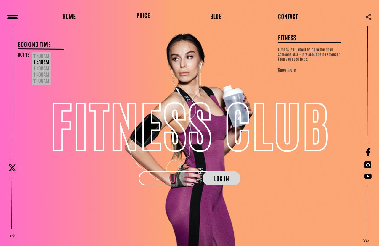 Fitness Club Website Design